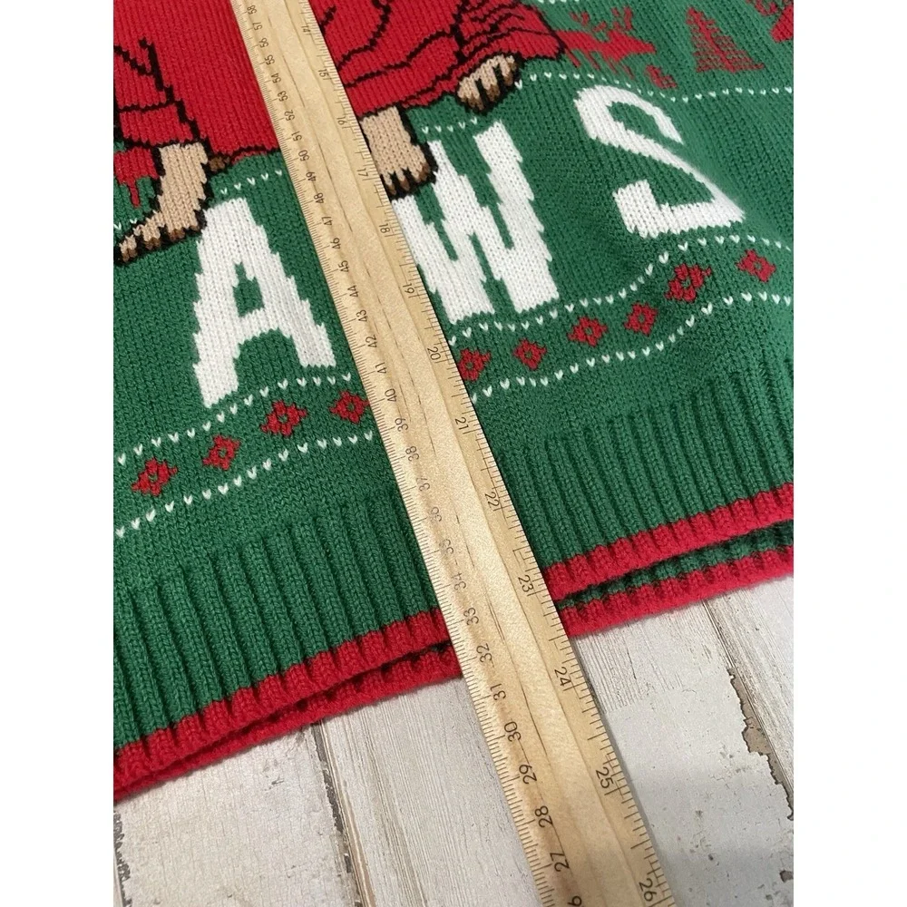 Holiday Time‎ French Bulldog Santa Paws Ugly Christmas Sweater Green XXL